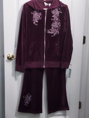 NWT Vintage Purple Velour Track Suit